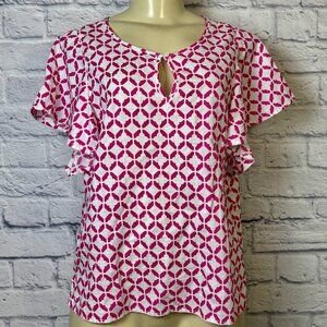 Linen Charter Club Luxury Flutter Sleeve Top | Size S